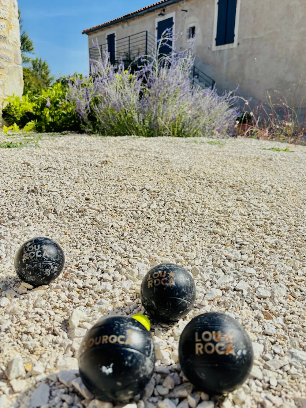 Louroca petanque balls on the gravel